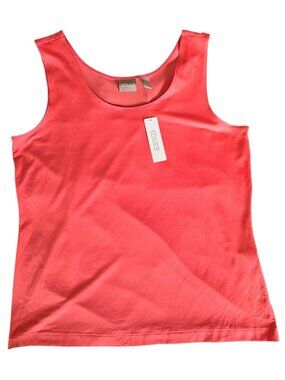 Chico's Microfeel Timeless Stank Basic Knit Caribbean Coral Women Size 2 NEW